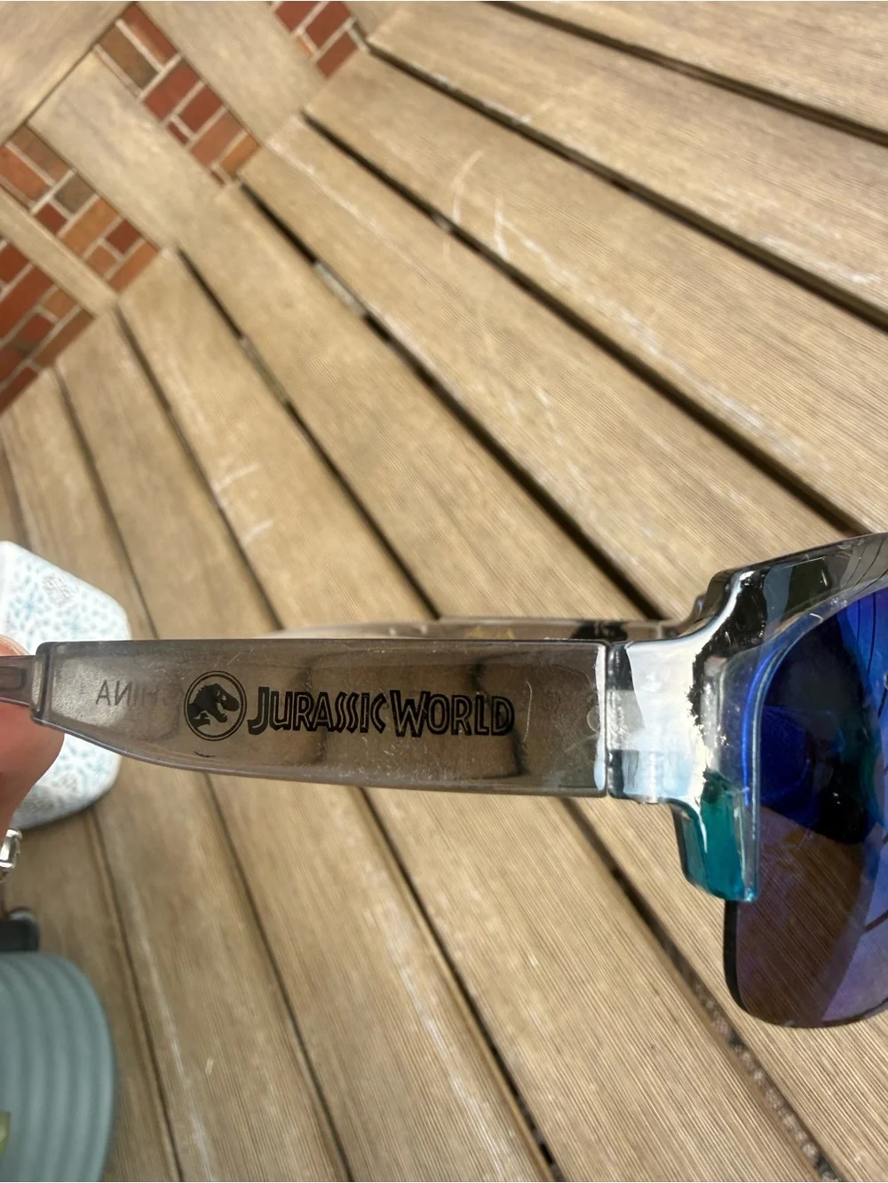Arkaid Jurassic World Unisex Sport Wrap Sunglasses Blue Mirrored Lenses